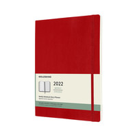 Plánovací zápisník Moleskine 2022 měkký červený XL