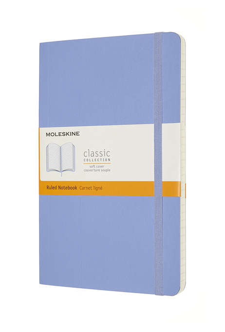 Zápisník Moleskine měkký linkovaný světle modrý L