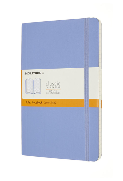Zápisník Moleskine měkký linkovaný světle modrý L