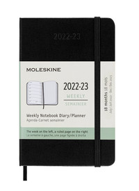 Plánovací zápisník Moleskine 2022-2023 tvrdý černý S