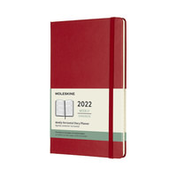 Horizontální týdenní diář Moleskine 2022 tvrdý červený L