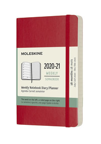 Plánovací zápisník Moleskine 2020-2021 měkký červený S