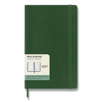 Moleskine 2027 - diár v mäkkých doskách - veľkosť L, týždenný, tmavo zelený