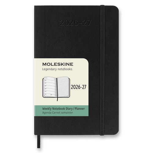 Moleskine 2026-2027 - 18-mesačný diár v mäkkých doskách - týždenný, veľkosť S, čierny