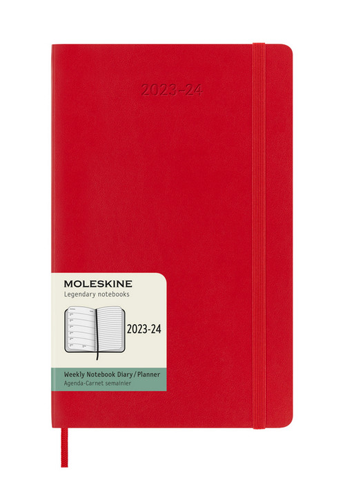18měsíční plánovací zápisník Moleskine 2023-2024 měkký červený L