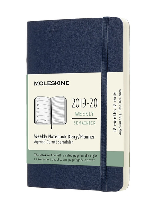 Plánovací zápisník Moleskine 2019-2020 měkký modrý S