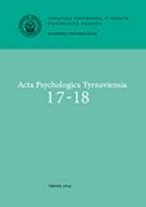 Acta Psychologica Tyrnaviensia 17-18
