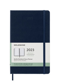 Plánovací zápisník Moleskine 2023 tvrdý modrý L