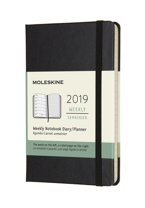Plánovací zápisník Moleskine 2019 tvrdý černý S