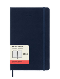 Diář Moleskine 2024 denní tvrdý modrý L