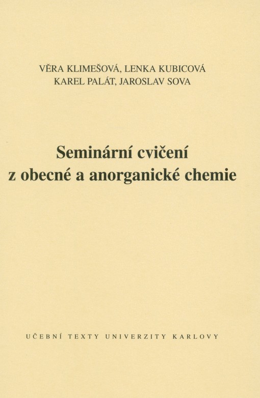 Kniha Seminární cvičení z obecné a anorganické chemie
