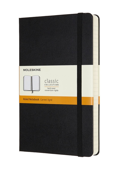 Zápisník Moleskine Expanded tvrdý linkovaný černý L