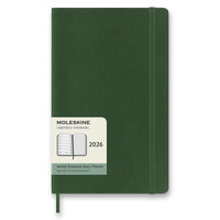 Diár Moleskine 2026 - mäkké dosky, L, týždenný, tmavo zelený