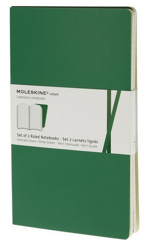 Volant zápisníky 2 ks, linkovaný, smaragdový L