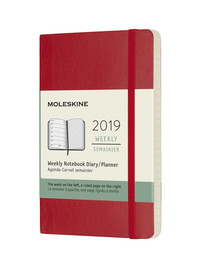 Plánovací zápisník Moleskine 2019 měkký červený S