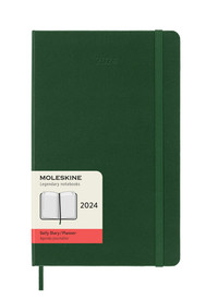 Diář Moleskine 2024 denní tvrdý zelený L