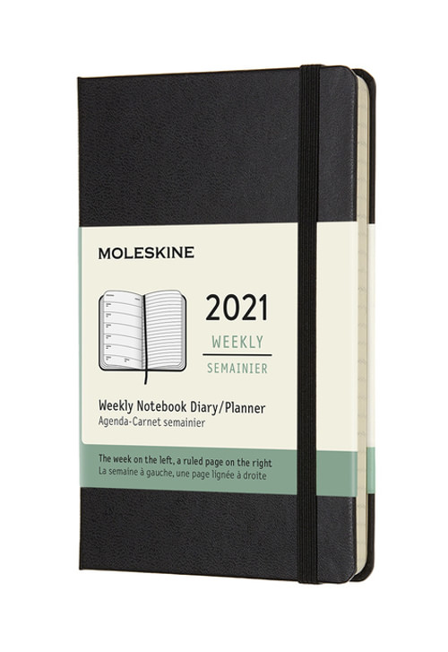 Plánovací zápisník Moleskine 2021 tvrdý černý S