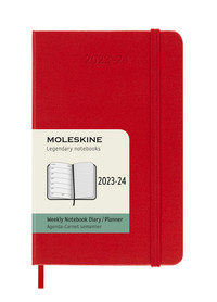 18měsíční plánovací zápisník Moleskine 2023-2024 tvrdý červený S