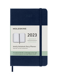 Plánovací zápisník Moleskine 2023 tvrdý modrý S