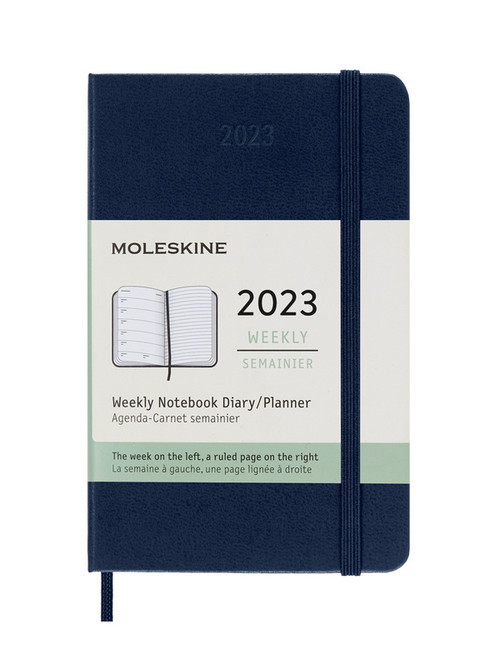 Plánovací zápisník Moleskine 2023 tvrdý modrý S
