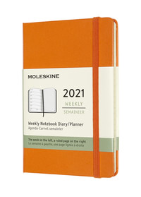 Plánovací zápisník Moleskine 2021 tvrdý oranžový S