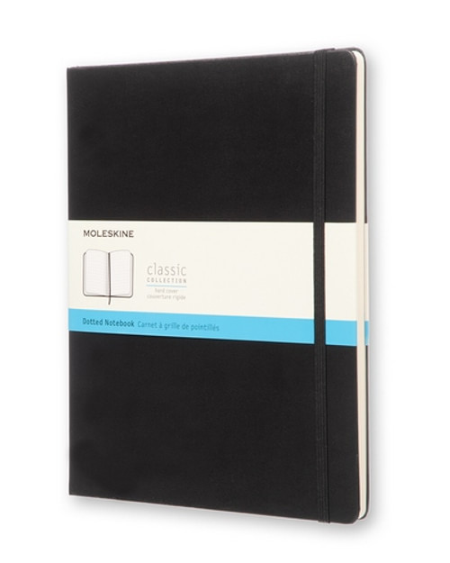 Zápisník, tečkovaný, černý XL