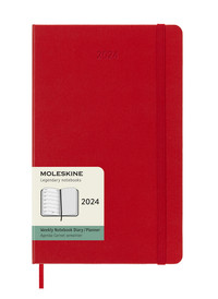 Plánovací zápisník Moleskine 2024 tvrdý červený L