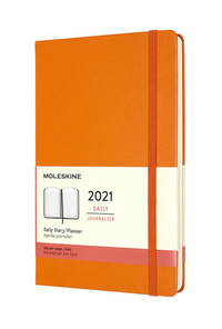 Diář Moleskine 2021 denní tvrdý oranžový L