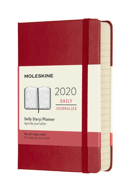 Diář Moleskine 2020 denní tvrdý červený S