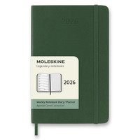 Diár Moleskine 2026 - mäkké dosky, S, týždenný, tmavo zelený