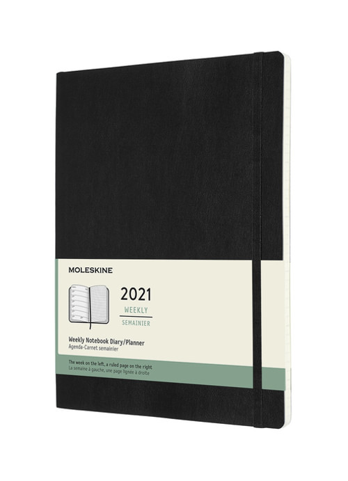 Plánovací zápisník Moleskine 2021 měkký černý XL