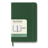 Moleskine 2027 - diár v mäkkých doskách - veľkosť S, týždenný, tmavo zelený
