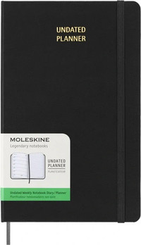 Plánovací zápisník Moleskine nedatovaný tvrdý černý L