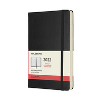 Diář Moleskine 2022 denní tvrdý černý L